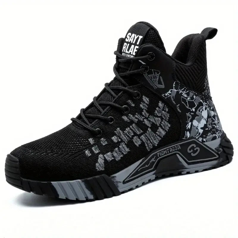 Camo Camouflage High Top Steel Toe Safety Work Boots for Men/Anti-Smash Puncture Resistant Breathable Indestructible