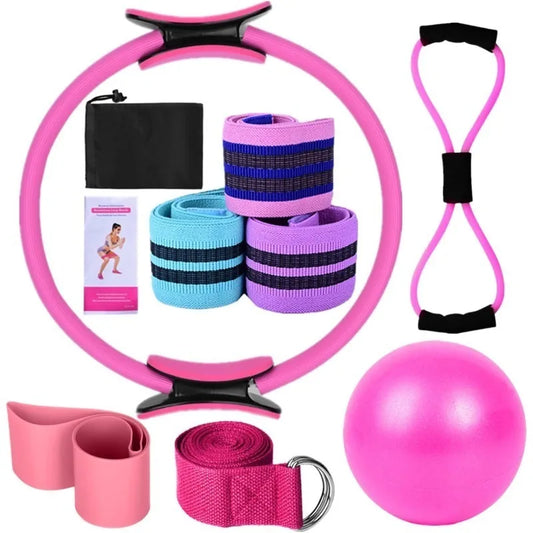 Yoga Sets for Women Pilates at Home Equipment Pilates Magic Ring Bands/for Working Out Glutes Yoga Ball 25cm