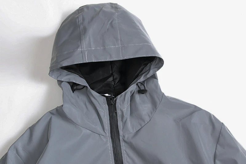 Night Reflective Clothes Spring New Men's Hooded Jacket Outdoor/Run Casual Windproof Coat Couples Hip-hop Streetwear S-5XL