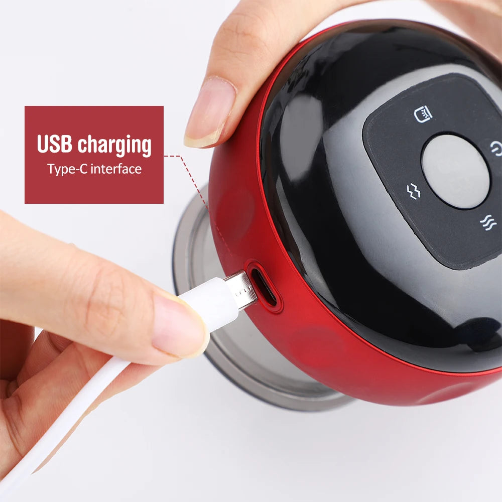 Intelligent Vacuum Cupping Massager 12 Gear Heating Body Gua/Sha Back Neck Arm Cupping Massager LCD Display USB Charging