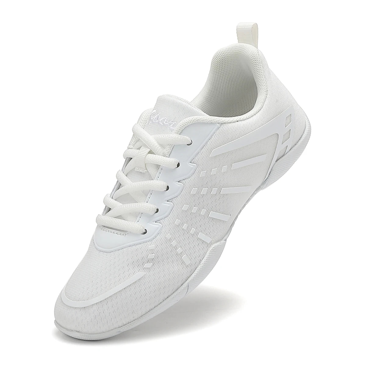 Women White Cheerleading Shoes Breathable Mesh Light Non Slip/Flat Gymnastics Dance Training Competition Sneakers For Girls