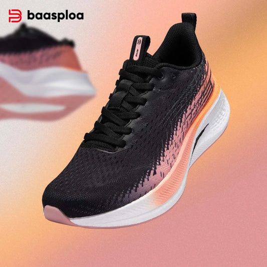 Baasploa Women Professional Running Shoes Outdoor Carbon Plate/Non Slip Sports Shoes Female Casual Breathable Jogging Sneakers