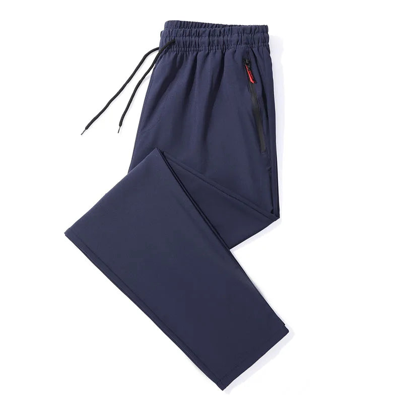 Men's Casual Pants Stretch Slim Fit Elastic Waist Classic Blue/Black Gray Male Brand Trousers Plus Size