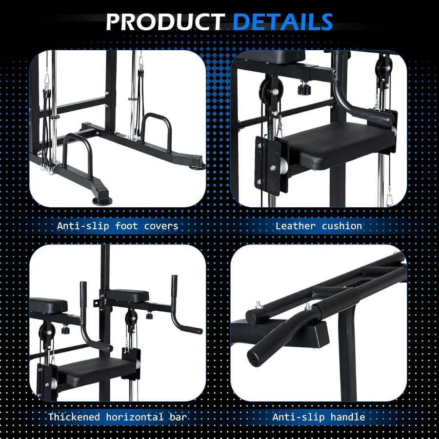 Power Tower Dip Station Pull Up Bar Exercise Tower Free Standing Pull Up Bars/For Home Gym Strength Training Workout Equipment