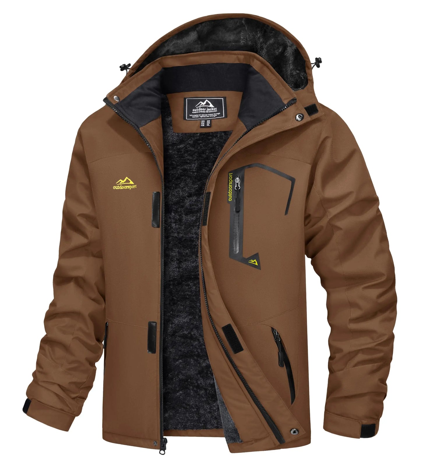 Men's Water-Resistant Ski Jacket Winter Fleece Lined/Snow Coat Warm Windproof Outdoor Jacket
