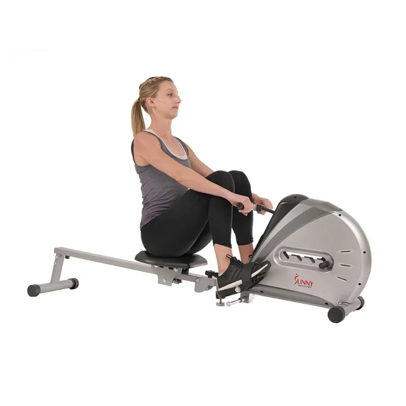 Sunny Health & Fitness Elastic Cord Rowing Machine/Rower with LCD Monitor for Full Body