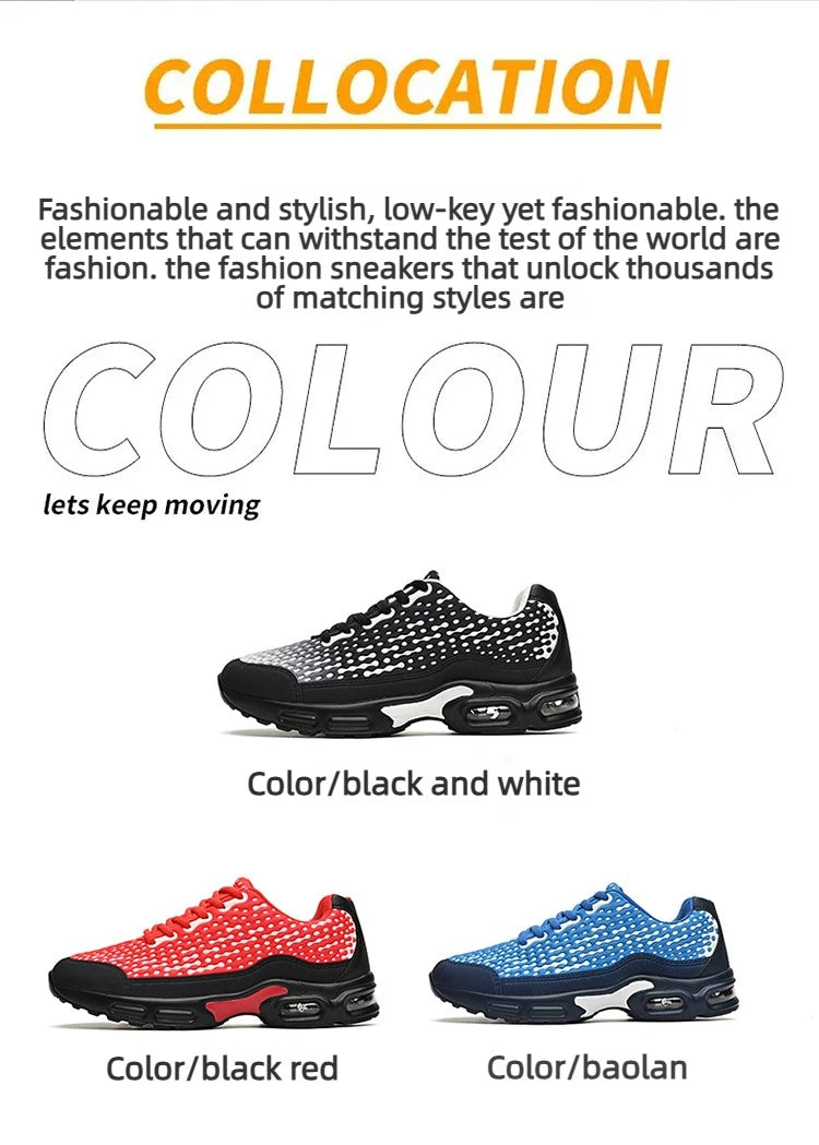 Men's Cushioning Running Shoes EVA Midsole for Shock Absorption/Lightweight & Breathable Mesh Sports Sneakers Gym and Walking