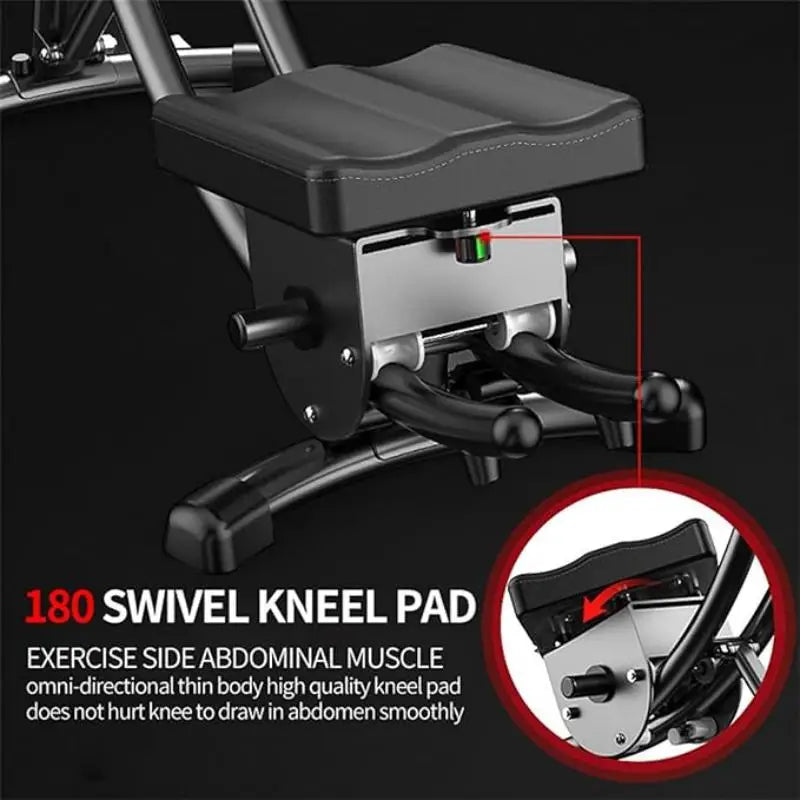 450 lb Deluxe Abdominal Machine Foldable Abdominal Coaster/with Kettlebell Resistance Block Core Fitness Equipment