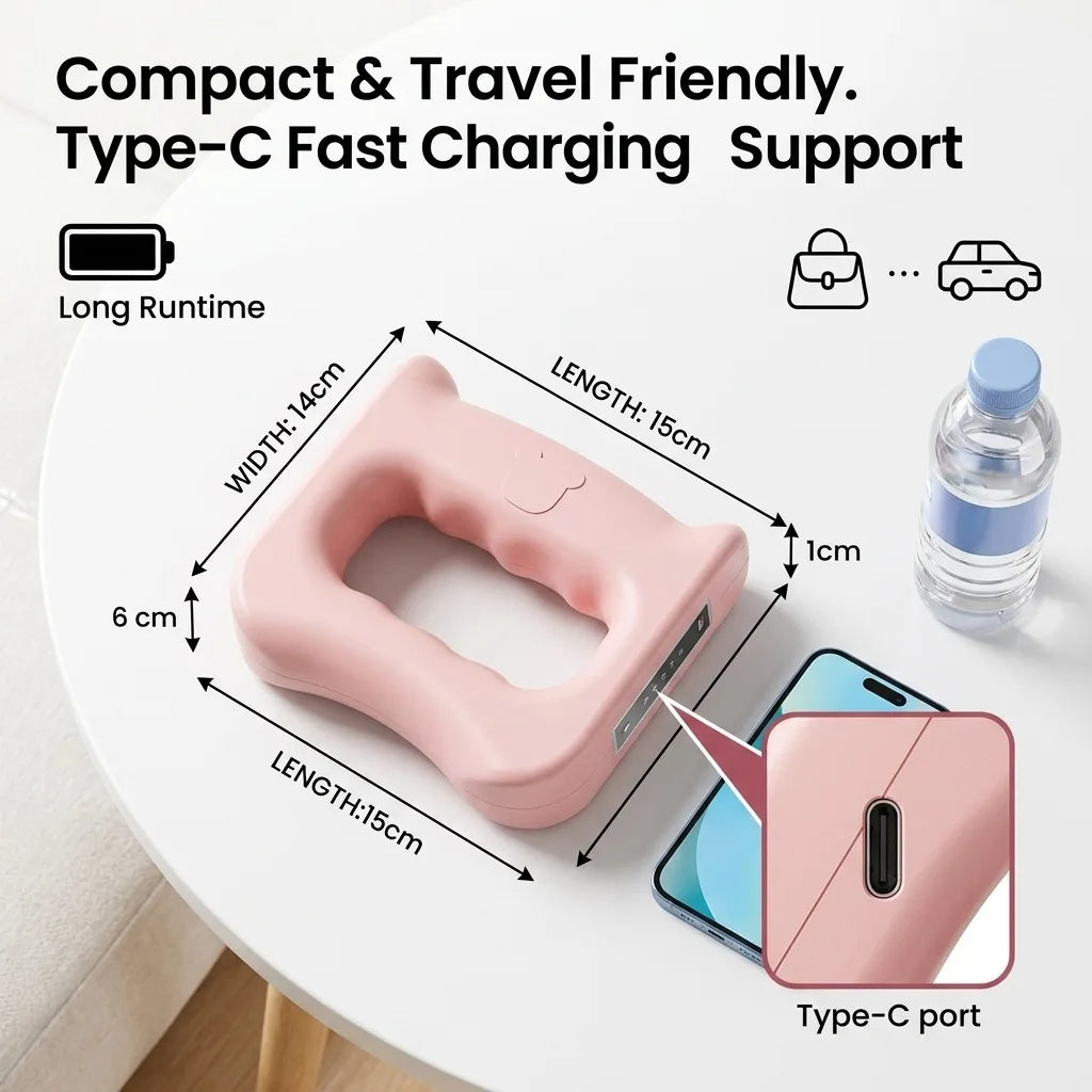 Electric Fascia Ring Massager, 2-in-1 Handheld Muscle Massage Gun/with Belt for Neck Shoulder Rechargeable 5-Speed Portable Percussion Device