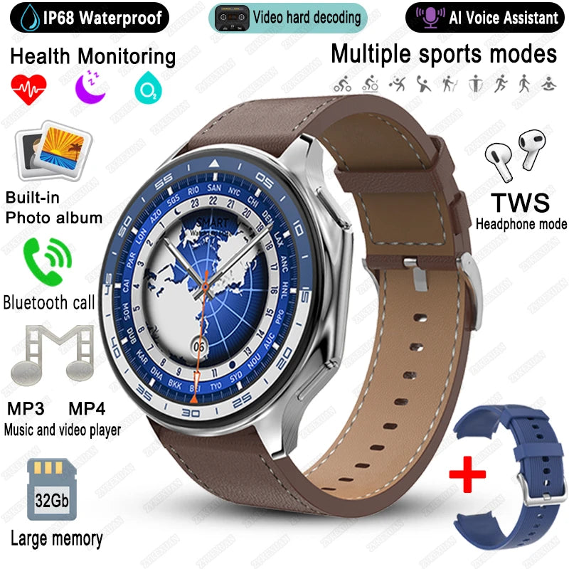 2025 New For OPPO Watch X High-End Business Watch/32G Memory Video Playback Smart Watch Sports Fitness Waterproof