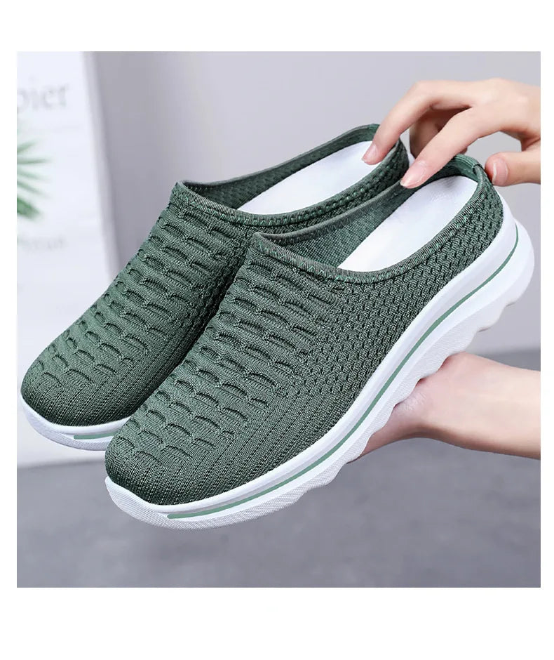 Women's Summer Breathable Commute Half Drag Shoes Soft Sole/Lightweight Slip On Casual Comfortable Odor-Resistant