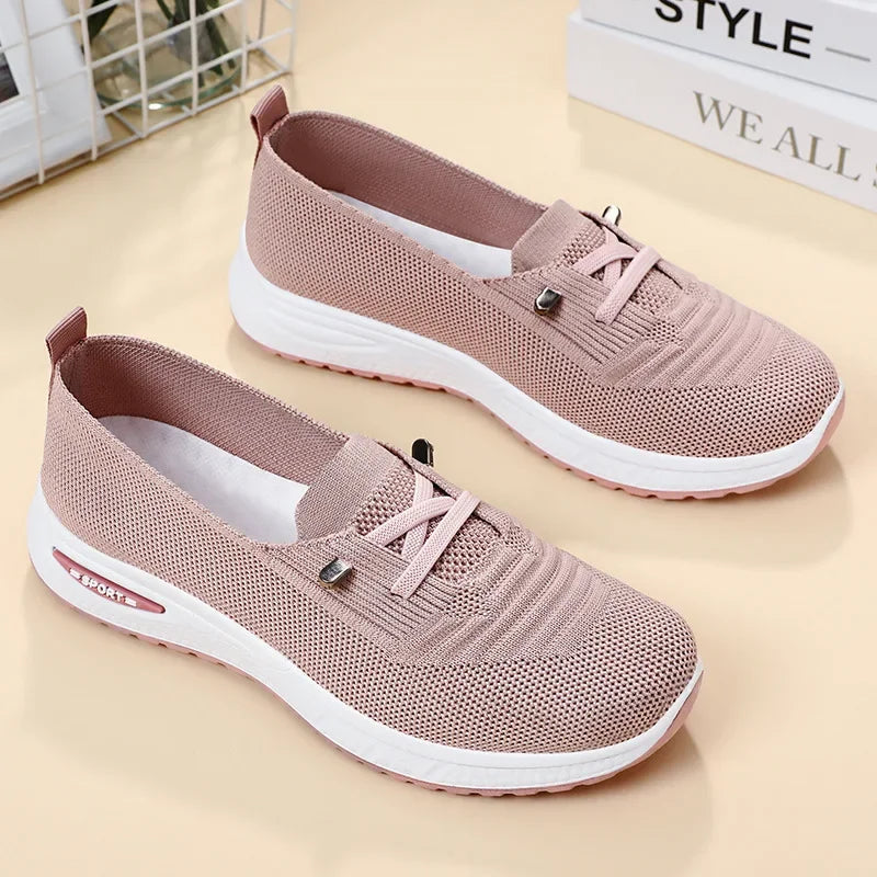 Women's Casual Shoes Fashion Breathable Walking Flat Bottom/Sports Shoes Women's Fitness Large Pink Women's Shoes