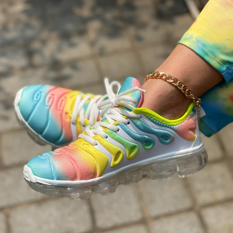 New Candy Color Men Transparent Bottom Sneakers/Running Shoes Women Hiking Shoes Couple Autumn Rainbow Sports Shoes