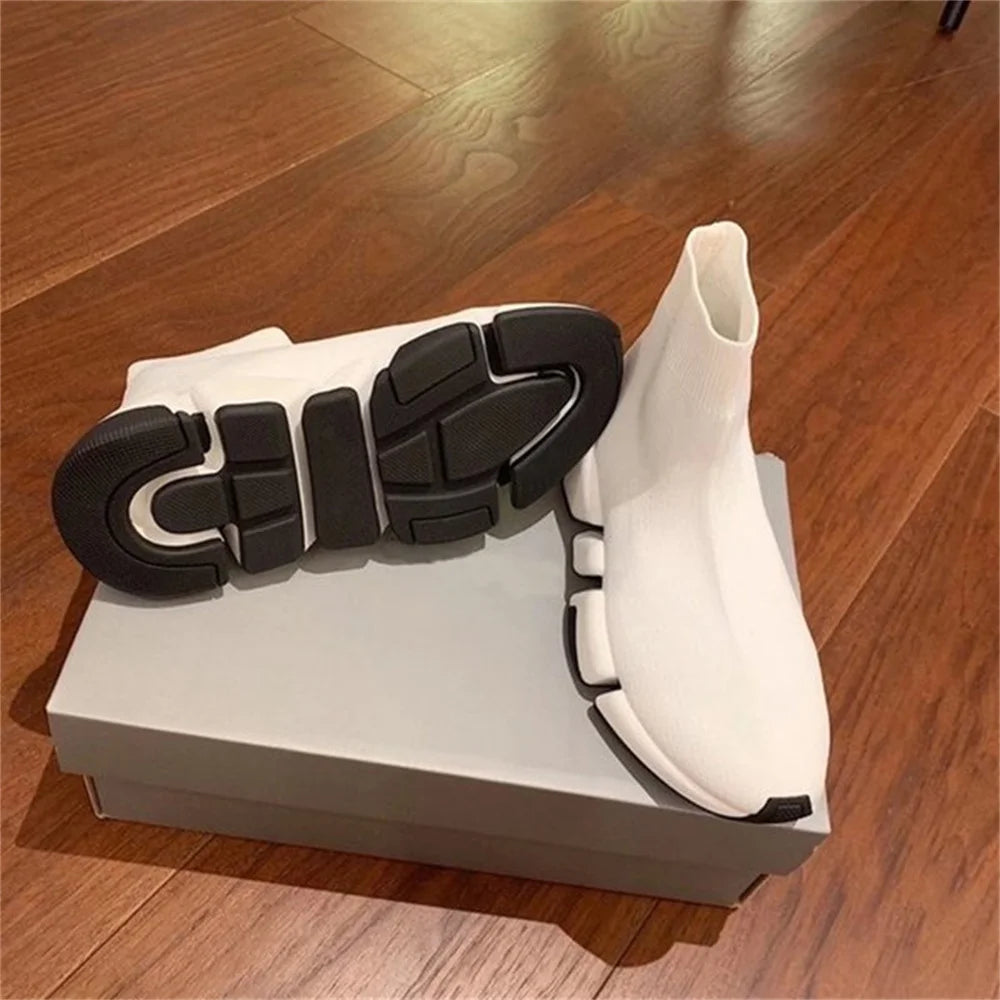 Hot Black High Top Men Socks Shoes Sneakers Breathable/Men Casual Sports Shoes Comfy Platform Sock Sneakers Men