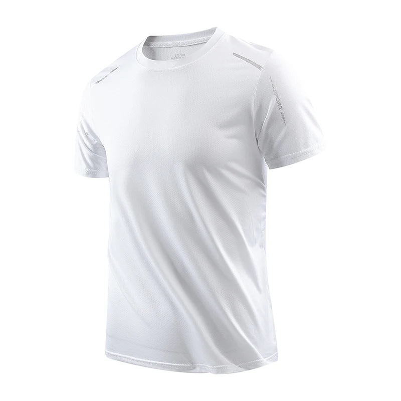 CHRLCK Men's Running Quick Drying T-shirts Breathable Hiking/Fishing Tees Soft Elasticity Outdoor Sports Short Shirt Summer