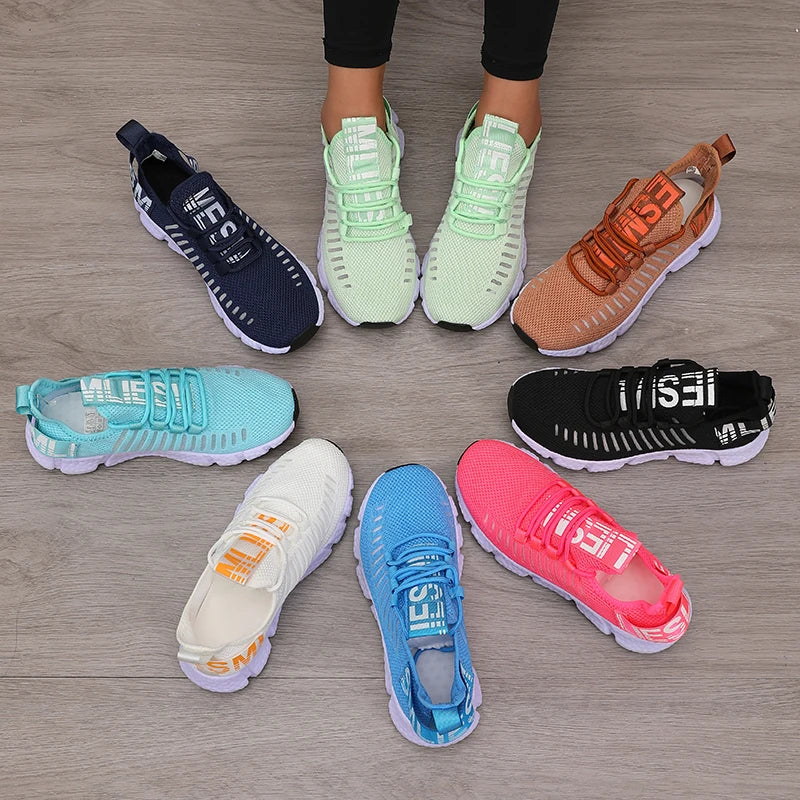 Women's Platform Sports Shoes with Fashionable Trendy Design/Breathable Comfortable Shoes Outdoor Hiking  Walking Casual Shoes