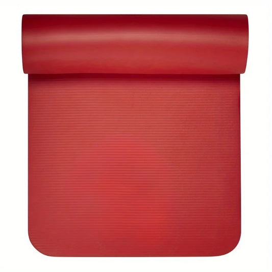 Fitness Yoga Mat, Red, Multi-Use, 72" x 24"/Helps maintain comfort during floor exercises with straps