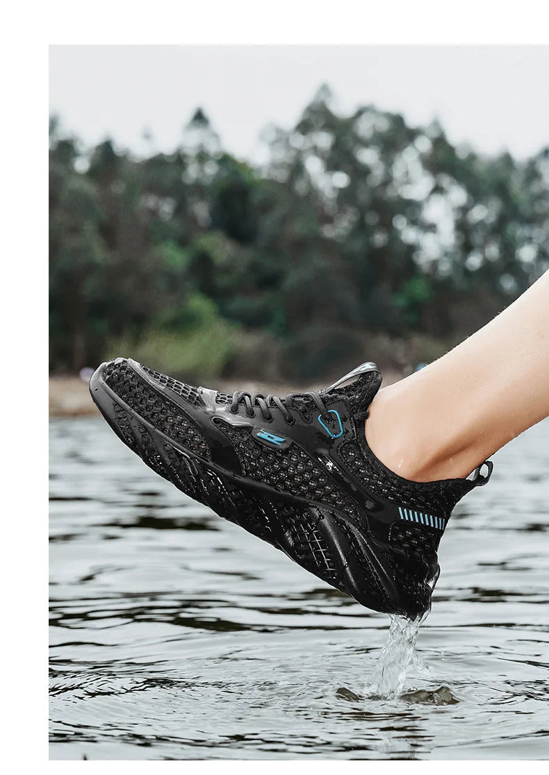 Outdoor Shoes Summer Thin Breathable Mesh Hollowed Out Shoes/for Men's Lightweight Sneakers Sports Running Shoes