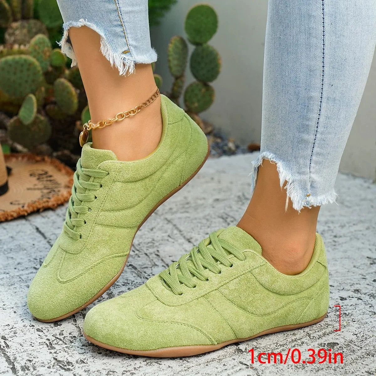 Women's Casual Flat-Soled Non-Slip Wear-Resistant Sport Spring/Autumn Round-Toe Soft And Comfortable Women Single Shoes