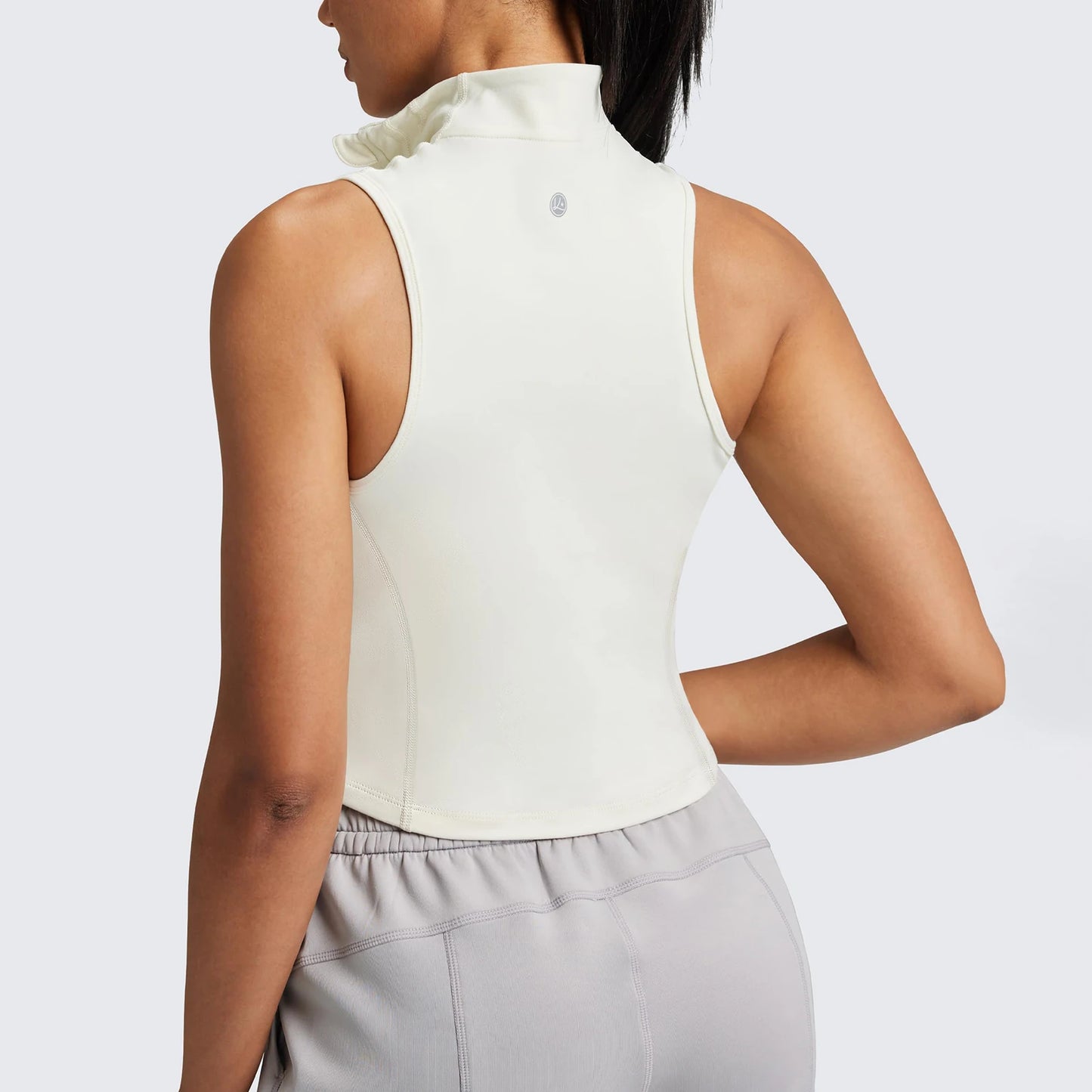Women Workout Sleeveless Yoga Jacket Solid Zip-Up Stand Collar/Slim Athletic Running Tennis Yoga Breathable Running Tank Tops