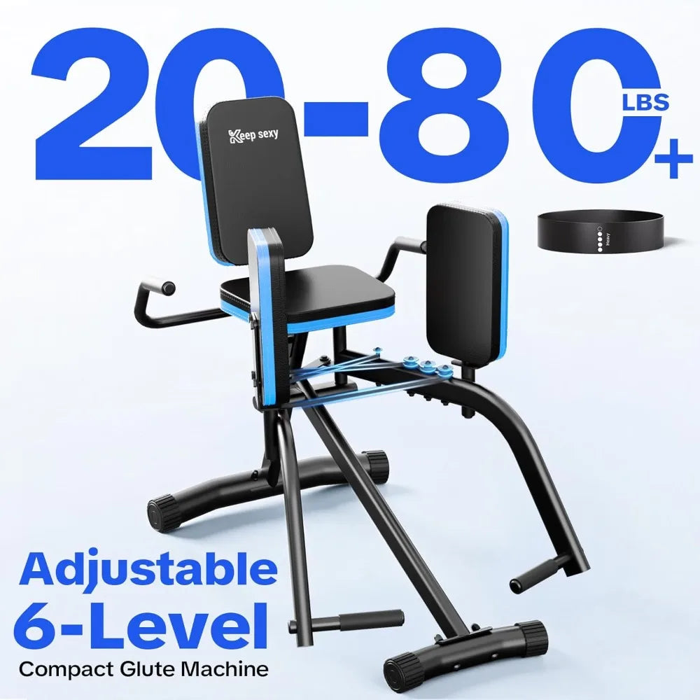 Hip Abductor Machine for Home Gym 6-Level Thigh/Exercise Equipment w/ Bonus Resistance Band