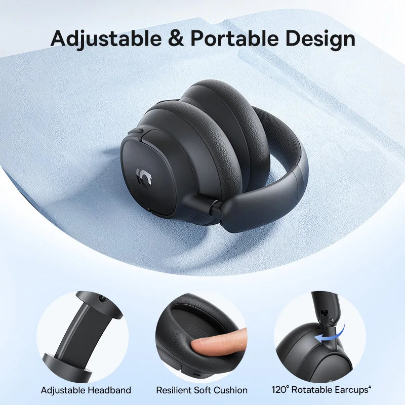 Baseus ANC Wireless Headphones 98% Adaptive/Hybrid Noise Cancelling Headsets Hi-Res LDAC Headphone Bluetooth 6.0