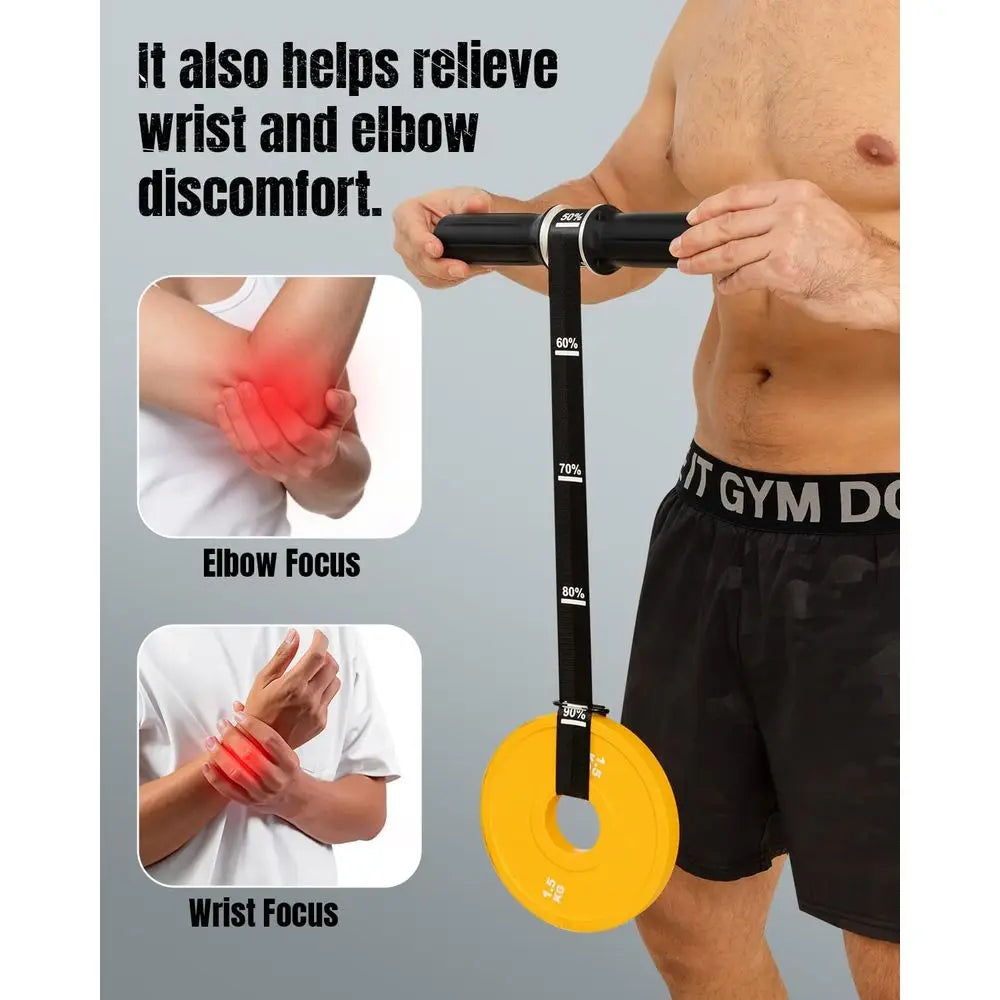 Forearm Strengthener & Exerciser Wrist Roller with Silicone Grip/Heavy-Duty Strap for Grip Strength and Muscle Recovery