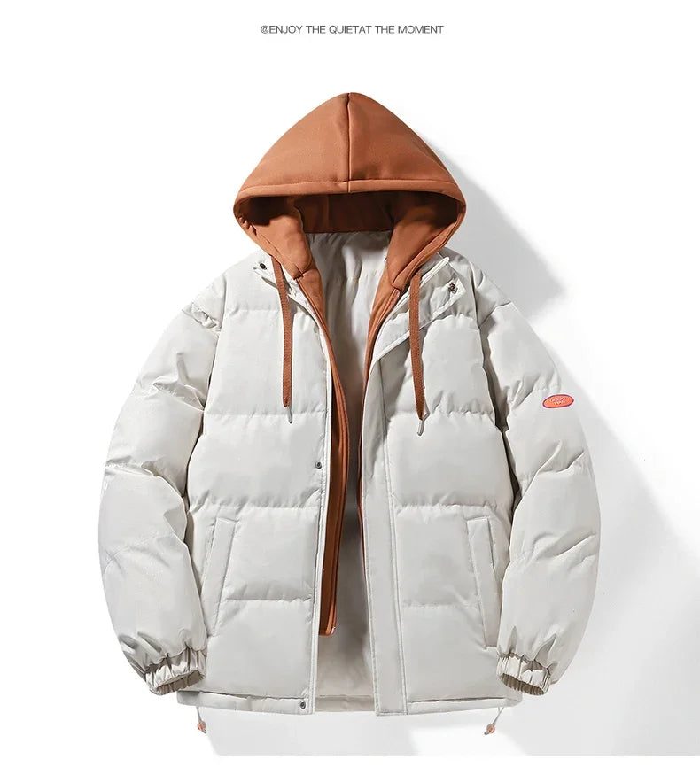 Fashion Men's Hooded Parka Jackets Thick Warm Outdoor Streetwear/Casual Winter Quality Male Puffer Jacket Couple Coats