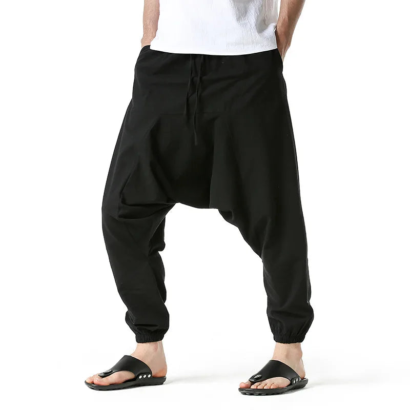 New Men Harem Pants Sweat wear Baggy Casual Yoga Loose Cotton/Sport Jogging Pants Cross Pants for Men Streetwear