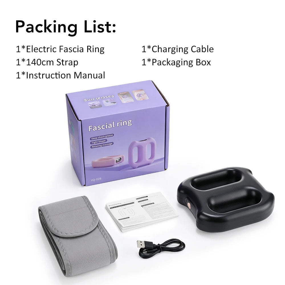 Electric Body Fascia Ring Portable Dual-Ring Vibration Fascia Massager/For Back Waist Arm Leg Fat Burning Weight Loss