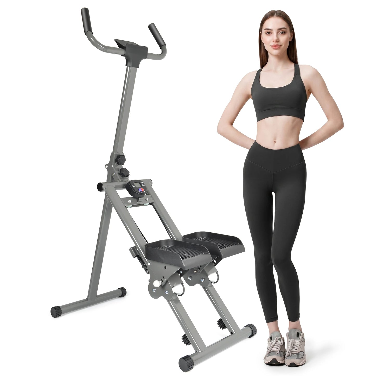 Stair Stepper Machine, Vertical Climber w/ LCD Display/Compact Cardio Step Trainer for Full-Body Home Workouts