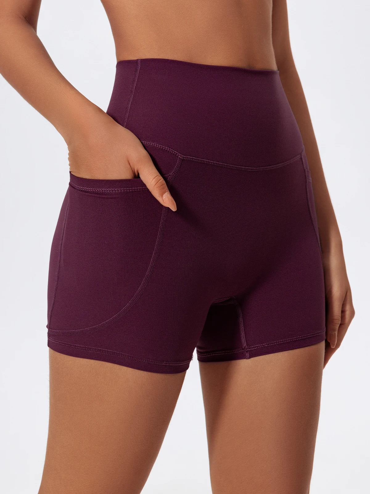 Hearuisavy Women Summer High Waist Shorts with Pockets/Quick Dry Yoga Cycling Gym Workout Sports Bottoms