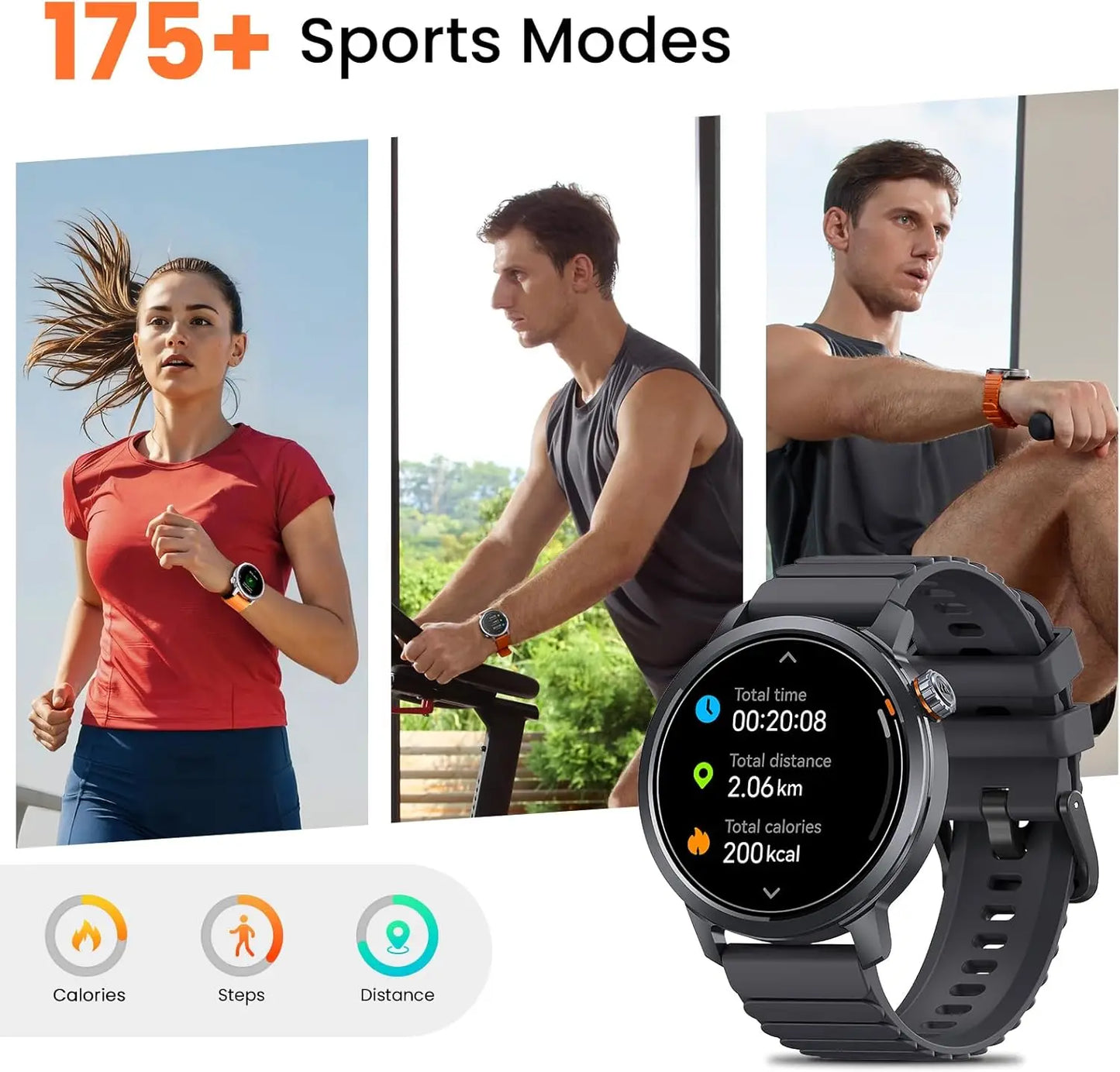 KOSPET ORB Smart Watch For Men Women Lightweight Design Waterproof/Bluetooth Call 8 Apex Motion Sport Modes 180 Training Modes