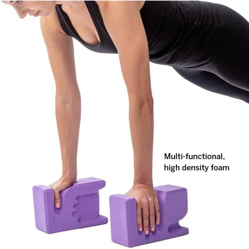 Yoga Blocks 2 Pack Reduces and Prevents Wrist Pain/Enhances Comfort Stability and Grip Strength
