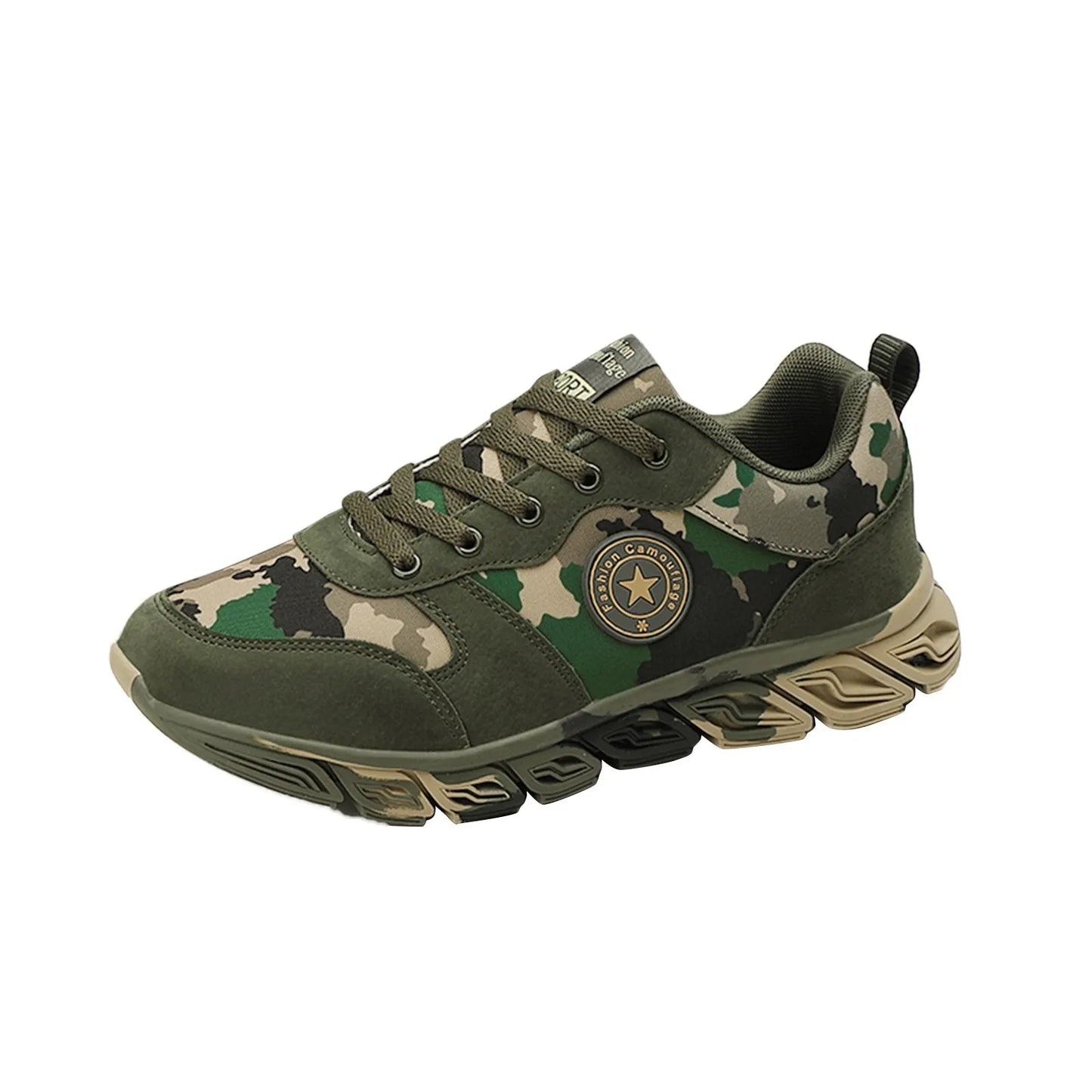 Men Lace Up Camouflage Vulcanized Shoes Travel Soft Sole/Comfortable Shoes Outdoor Shoes Running Sneakers