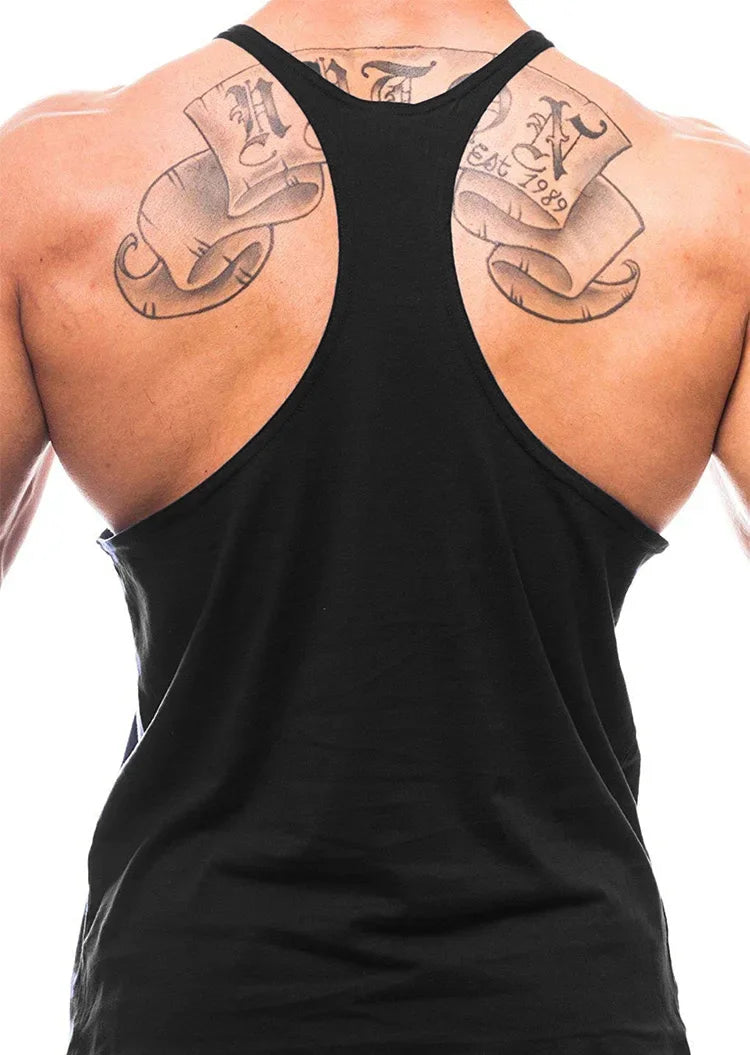 Gym Bodybuilding Fitness Vests Men's Running Sport Cotton Tank Tops/Summer Breathable Sleeveless Y Back Undershirt