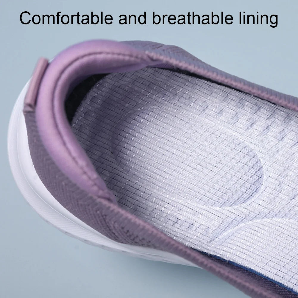 Women Knit Sneakers Slip On Flat Shoes Lightweight Loafers/Walking Sneakers Nursing Flats for Indoor Outdoor