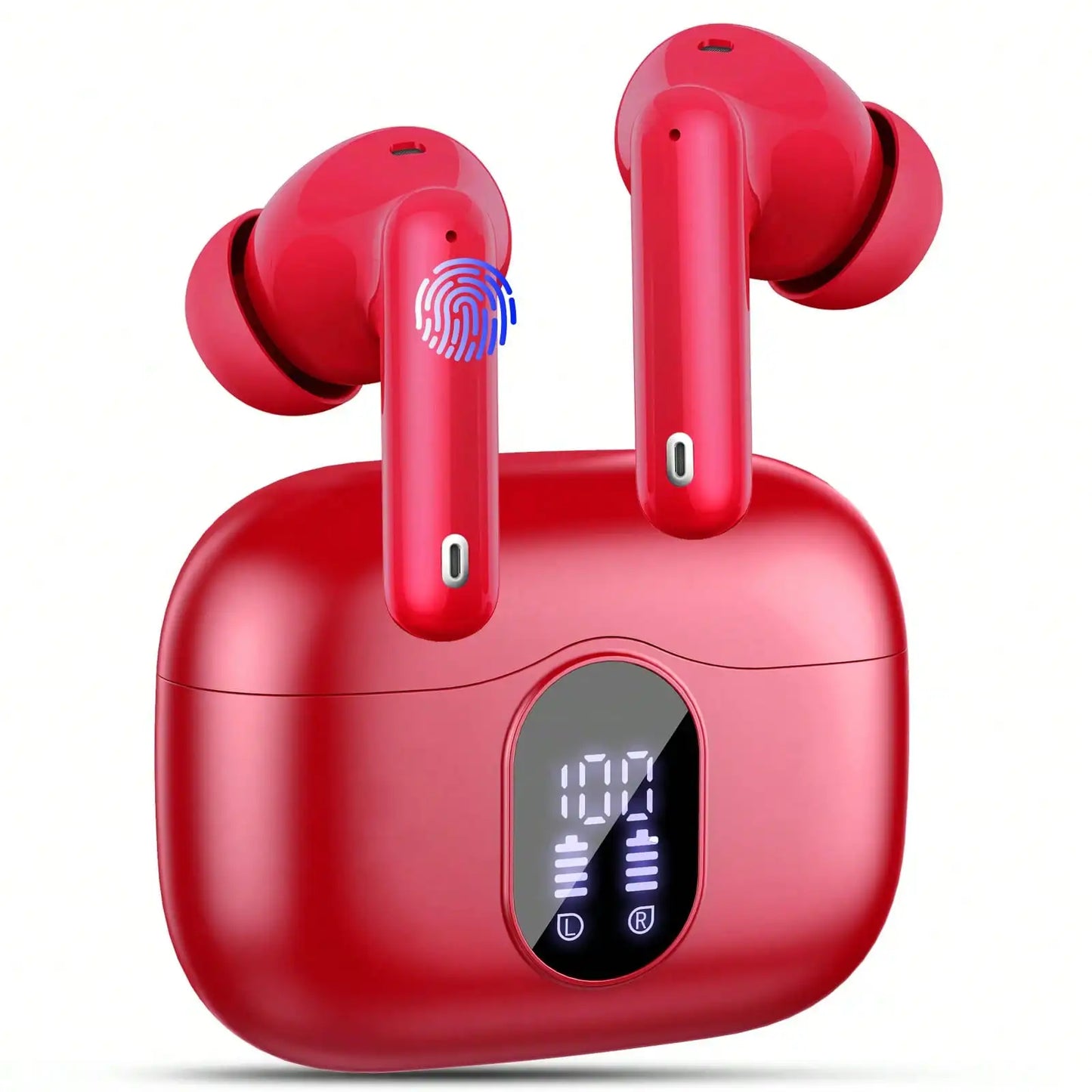 Ordtop Wireless Earbuds Bluetooth Headphones 48H Playtime Ear Buds/With LED Power Display, IPX7 Waterproof Bluetooth 5.4 Earphones