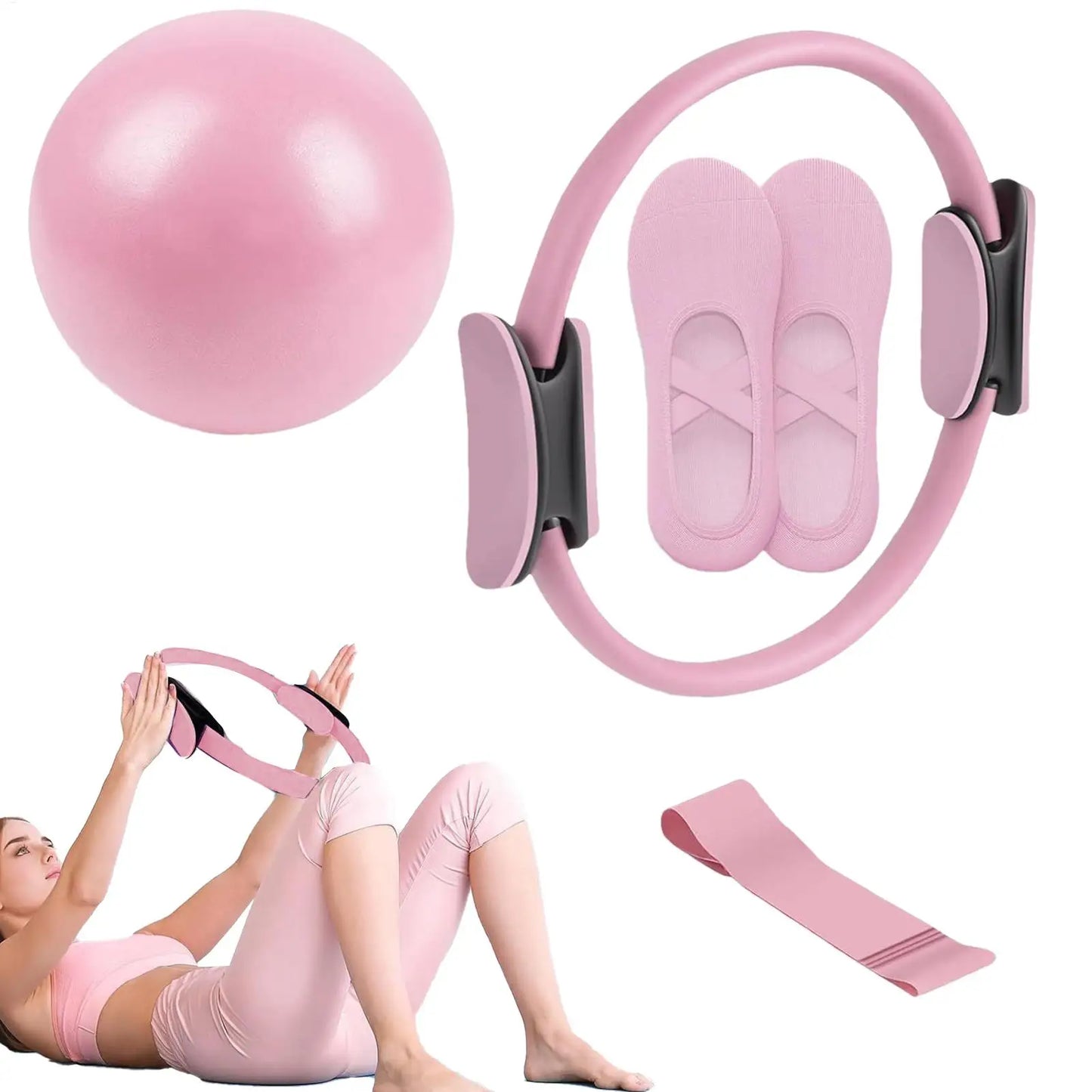 NEW Pilates Ball And Ring Set Pilates Fitness Ring Resistance Band/Exercise Workout Fitness Equipment For Pregnancy