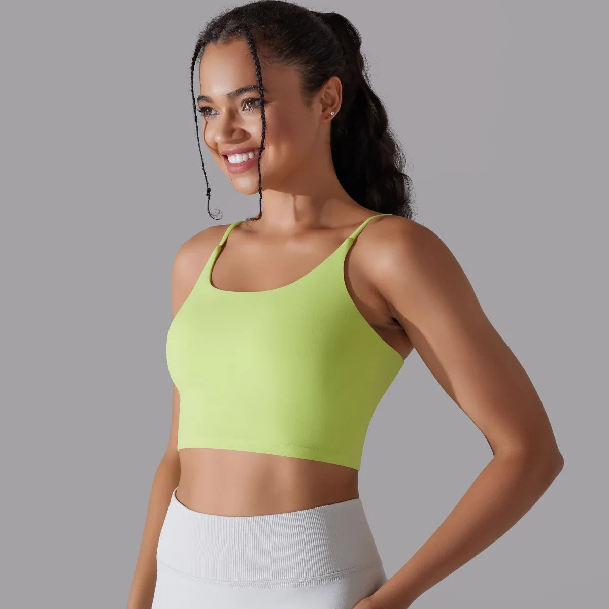 Solid Color Yoga Sports Bra Women Fixed Padded/Slim Gym Fitness Workout Undershirt Top