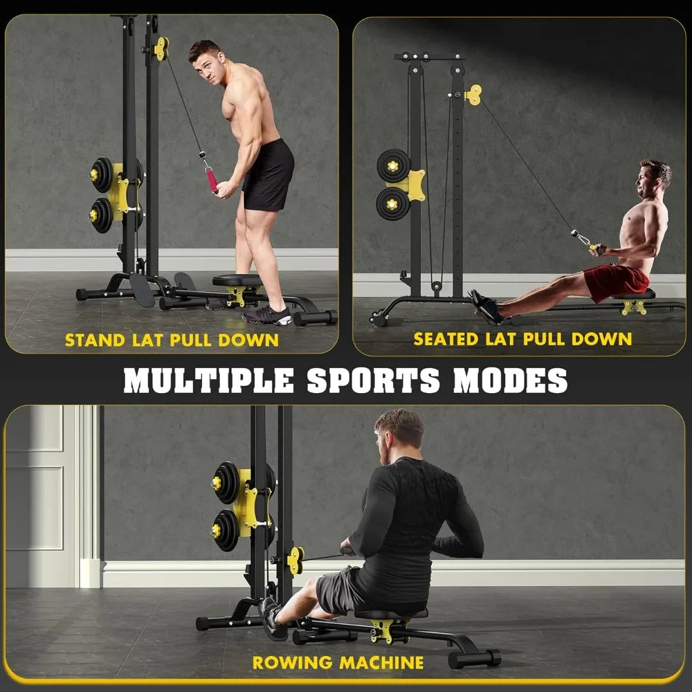 Home Gym Dual-Purpose Equipment: Cable Station/with Lat Pull-Down and Low Row Cable Exercise Options