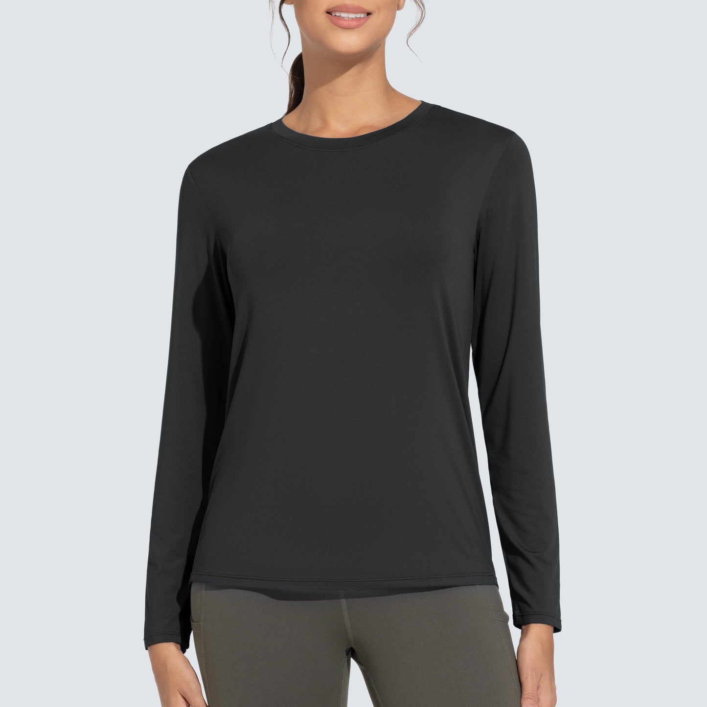 THE GYM PEOPLE Women's Ultra Soft Long Sleeve/Workout Shirts Basic Crewneck Athletic Running Tops
