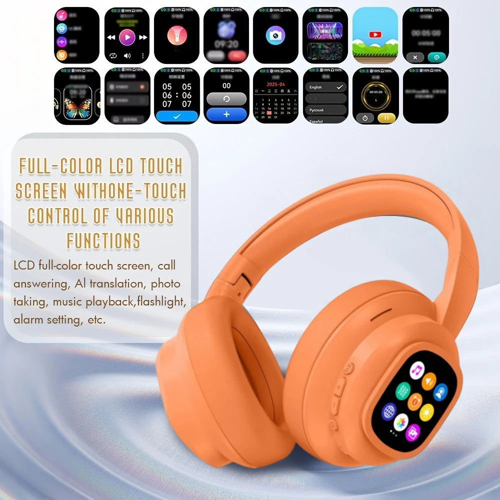 Brand-new 2026 couples' edition smart AI wireless earbuds/featuring a magnetic detachable LCD touchscreen text