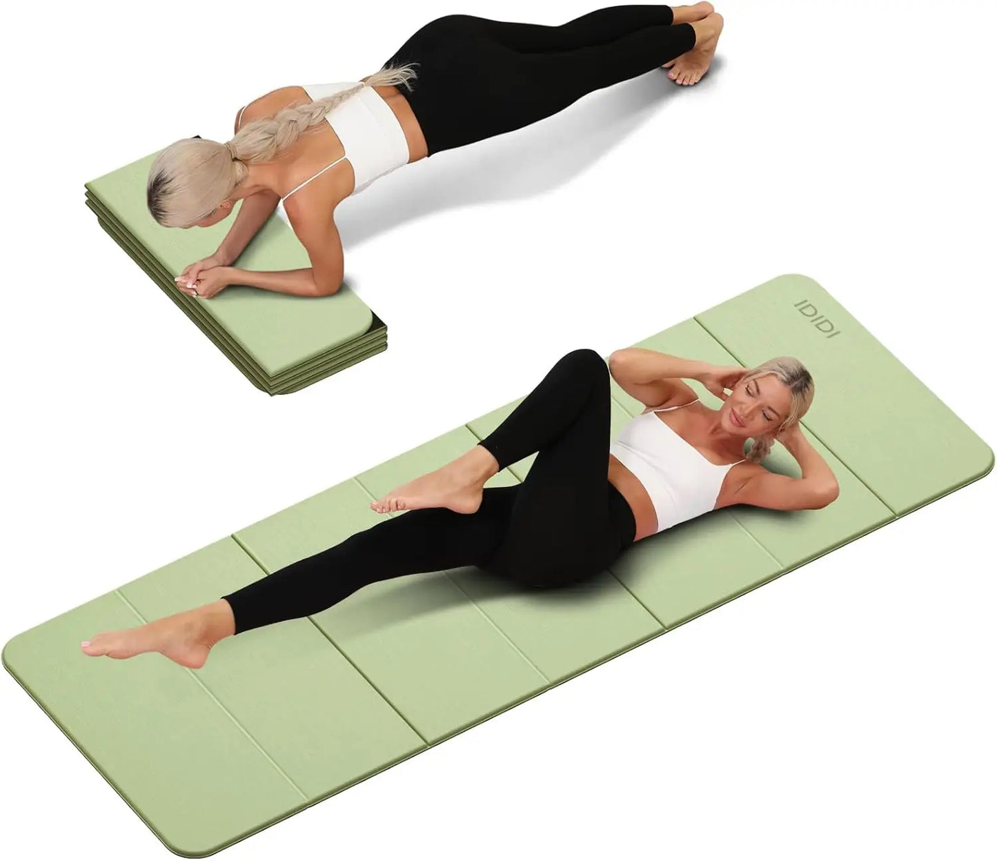 Extra Thick Foldable Yoga Mat - 0.32 Inch Eco-Friendly/Non-Slip Fitness Mat for Home & Studio