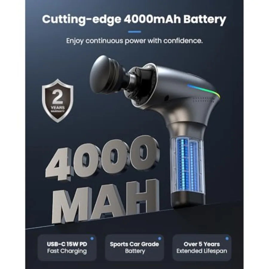 A2 Ultra Massage Gun with Red Light Infrared Heat Head FSA Eligible/HSA Eligible Pro Percussion Massage Gun Deep Tissue