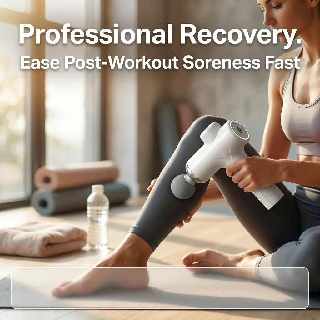 Massage Gun Deep Tissue Percussion Muscle Massager/Professional Handheld Electric Massager for Athletes Pain Relief 6 Speeds 4 Heads