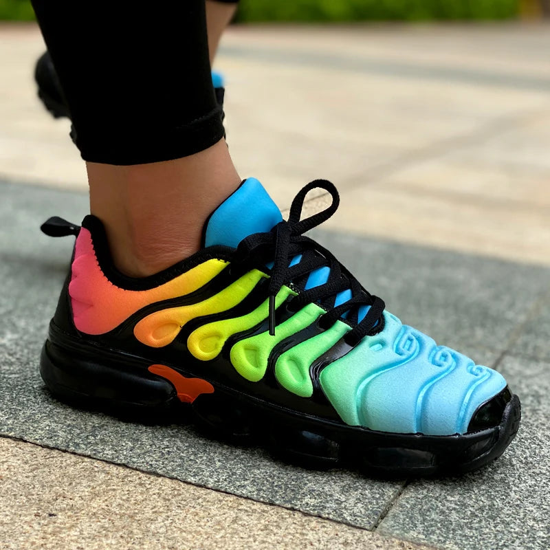 New Candy Color Men Transparent Bottom Sneakers/Running Shoes Women Hiking Shoes Couple Autumn Rainbow Sports Shoes