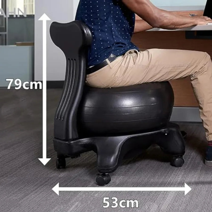 Ergonomic Fitness Ball Chair for Adults and Pregnant Women Yoga Ball Stool/Ideal for Home and Gym Use Promotes Posture Support