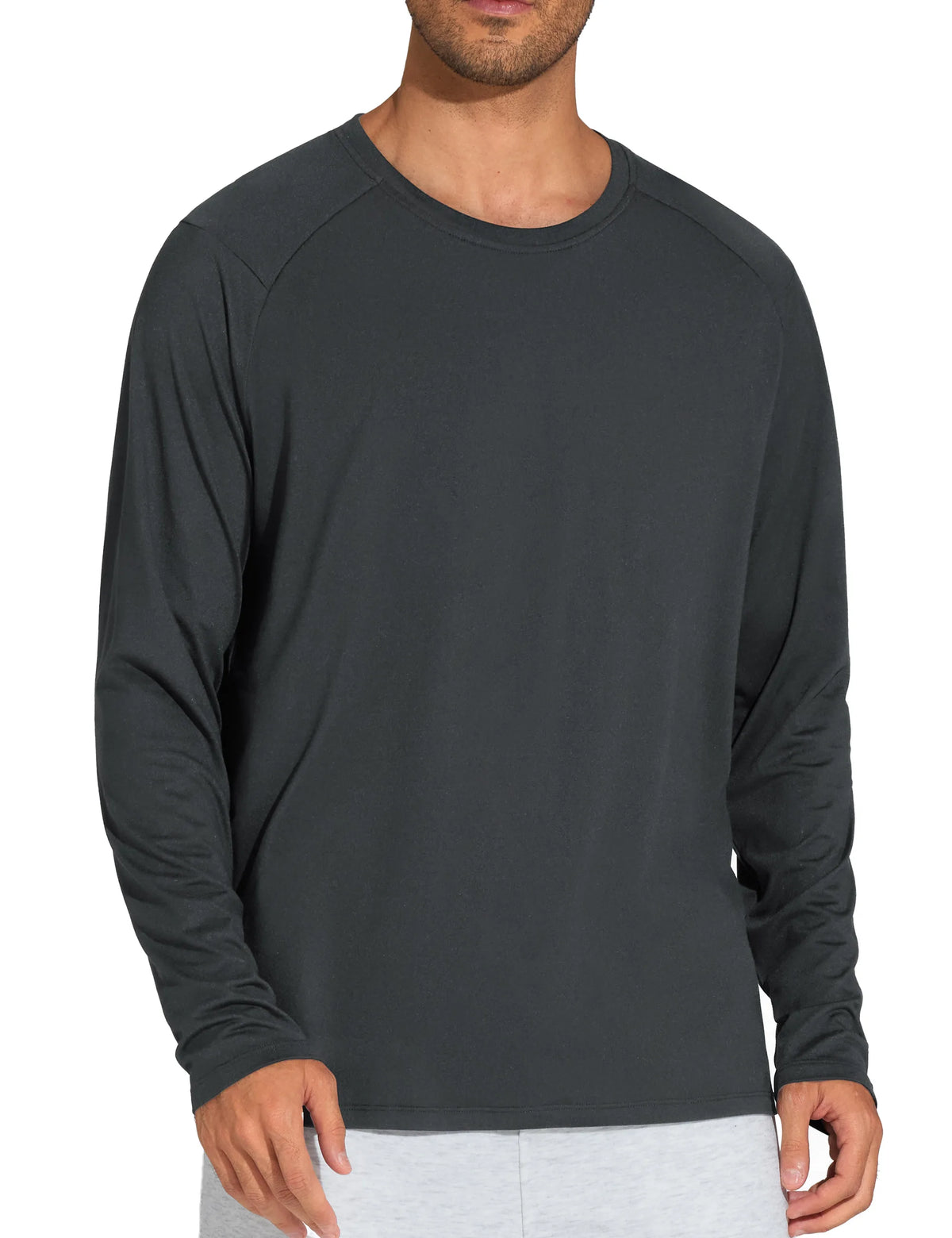 THE GYM PEOPLE Men's Long Sleeve Soft Workout Shirts UPF 50+/Lightweight Athletic Pullover Tops for Hiking Running Shirts