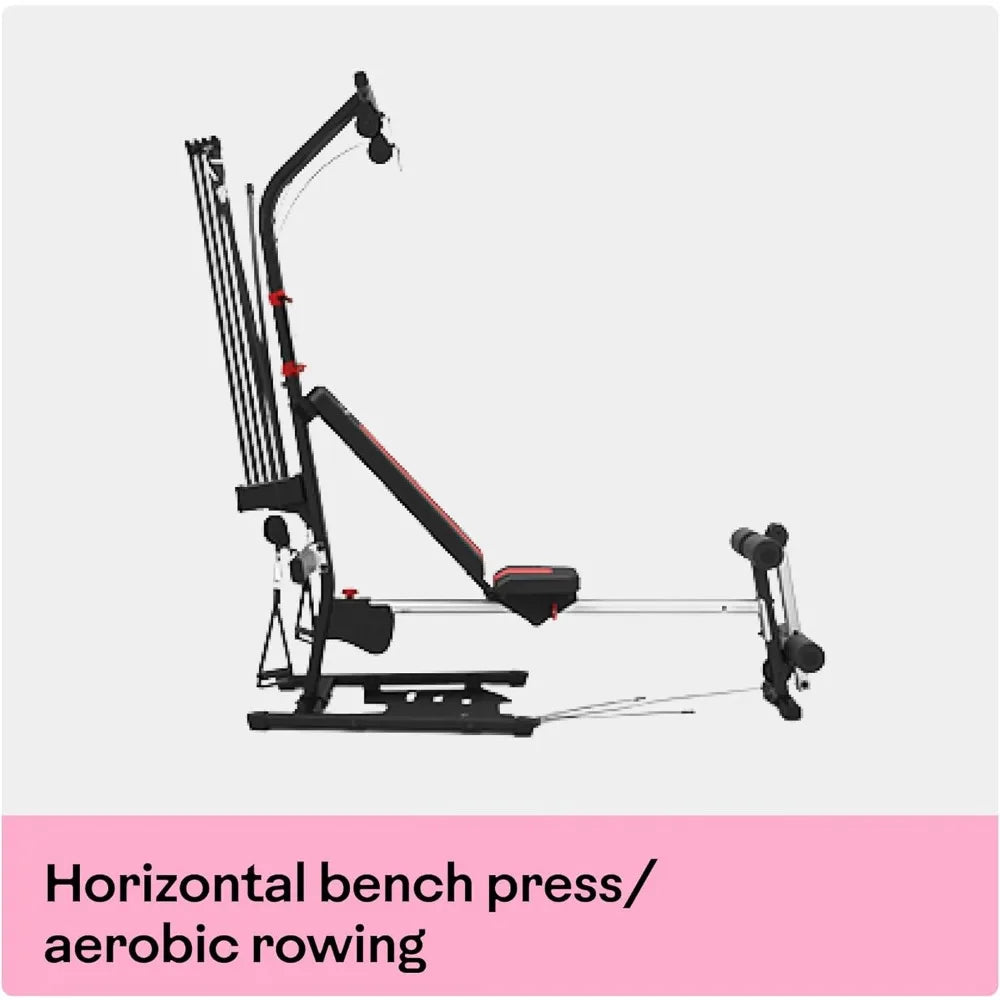 Home Gym Workout Fitness Sports Equipment with Feet Rest and Handles/Cable Pulleys and Horizonal Bench Press